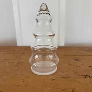 Glass Christmas Tree Canister with plastic lid
